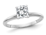 3/4 Carat (Color G-H-I) Cushion-Cut Synthetic Moissanite Solitaire Engagement Ring 14K White Gold